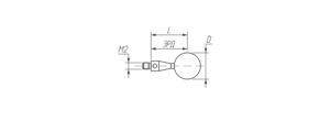 M2-S11-RB8-S11 Щуп прямой М2, сферический наконечник из синтетического рубина  Ø 8 мм, стержень из нержавеющей стали, длина 11 мм, ЭРД 11 мм