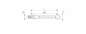M3-S21-RB4-S17.2 Щуп прямой М3, сферический наконечник из синтетического рубина  Ø 4 мм, стержень из нержавеющей стали, длина 21 мм, ЭРД 17,2 мм