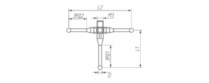 M3-С50-RB2-T11 Щуп звездообразный М3, с 5 осями, наконечник из синтетического рубина  Ø 2 мм, стержень из нержавеющей стали,  размах 50 мм